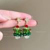 Pendientes de árbol de Navidad con lazo dulce, pendientes con personalidad y ambiente navideño, nuevos pendientes creativos de otoño e invierno para mujer.