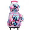 Nueva Lindo Carrito Escolar para Estudiantes de Primaria Grados 3~6 Set de Tres Piezas de Dibujos Animados Mochila Escolar de Dos Ruedas Seis Ruedas para Niños Lista para la Venta
