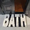 Alfombra de Piso Estilo Nórdico Simple Transfronteriza con Letras Imitación Cachemira, Alfombra de Piso Absorbente para Baño, Alfombrilla Gruesa para Pies a Prueba de Calor para Dormitorio del Hogar