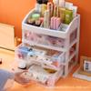 Caja de Almacenamiento de Cosméticos de Escritorio de Cabello Lacio Tipo Cajón Organizador de Joyería Lápiz Labial Artículos Varios Papelería Estante de Almacenamiento de Artículos Varios