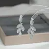 Pendientes de Zirconia Microincrustada de Personalidad para Mujer Modelo Nuevo 2026, Pendientes de Botón con Borla de Hoja de Diseño Único, Accesorios para Orejas de Lujo Ligero