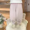 Pantalones para Niña Otoño e Invierno con Forro Polar Pantalones Deportivos de Bebé Dibujos Animados Integrados Gruesos de Polar Cálidos Casuales