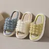 Lindas Pantuflas de Lino para Mujer Cuatro Estaciones Interiores Hogar Suela Gruesa Antideslizantes Absorbentes de Sudor Primavera Otoño Sensación de Algodón Lino Pantuflas Frescas Verano