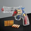 Juguete de Huevo Suave Revolver Transparente Rueda Giratoria Material PC Estilo Manual Regalo de Vacaciones para Niños