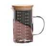 Taza Medidora de Vidrio con Escala Taza Horno Microondas Hogar Cocina Repostería Taza Medidora con Tapa y Asa Engrosada y Resistente a Altas Temperaturas