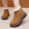 Botas de Neve Femininas Estilo Novo de Inverno, Sapatos Casuais e Confortáveis de Calçar, Forradas com Lã e Espessadas para Aquecimento, Sapatos de Mãe