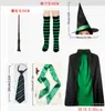 Serie Hp Vaso de Corbata Varita Mágica Set Gafas Mismo Personaje de Película Actuación Halloween Capa de Bruja Capa