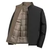 Chaqueta Acolchada Cálida de Invierno 2026 para Hombres, de Mediana Edad y Mayores, Cuello Alto, Casual de Negocios, Abrigo de Algodón Anti-Arrugas
