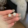 Pendientes de corazón rosa, estrella y perla con lazo, de personalidad dulce y genial, para mujer, aretes y joyería de moda de alta gama