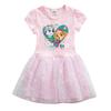 Vestido de Menina da Equipe Woking Verão Novo Estilo Menina Pequena e Média Infantil Algodão Manga Curta Doce Vestido de Princesa de Renda