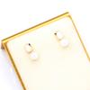 Doce simples elegante natural Shell Pearl tulip brincos banhados a ouro pequena flor 925 brincos de agulha de prata para as mulheres