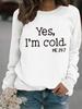 Suéter sudadera de punto casual de otoño e invierno para mujer, de manga larga y cuello redondo, con estampado YES IMCOID transfronterizo de Europa y Estados Unidos