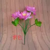 Flor de Loto Artificial Pequeña de 7 Cabezas Flor de Loto Falsa para Altar Budista, Flor Falsa de Seda para Mesa de Sala de Estar, Fábrica de Decoración con Flores de Plástico