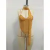2026 Top Regata Feminino de Verão Novo Sexy com Estampa de Bolinhas, Decote em V Profundo e Gola Halter, Estilo Europeu e Americano, com Amarração
