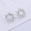 Arete de Plata Esterlina S925 Elegante Rama Hoja Diamante Arete Joyería de Plata Esterlina para Mujer Estilo Coreano Combinable
