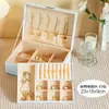 Caja de joyería, aretes, collar, anillo, de alta gama, exquisita, de gran capacidad, joyería dorada y caja de almacenamiento de accesorios