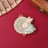 Dinastía Song Brocado Palacio Lunar Conejo de Jade Colgante Accesorios DIY Estilo Antiguo Hanfu Qipao Broche Retro Base para Colgante Venta al por Mayor