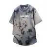 Camiseta de Manga Corta Estampada Tie-Dye para Hombre, Nueva Moda de Verano Marca Tops Casuales Holgados, Camiseta de Media Manga para Jóvenes