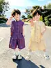 Conjunto Hanfu para Meninos Sem Mangas 2026 Novo Verão Traje Tang Infantil Pequeno Cavalheiro Estilo Chinês Traje Tradicional Roupa de Primeiro Aniversário
