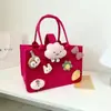 Bolsa de compras de muñeca de fieltro, bolsa tote para celebración de los 100 días de bebé, gran capacidad, en stock, regalo para ceremonia de entrada a la escuela