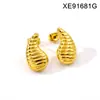 Amazon Moda Transfronteriza Pendientes Sencillos de Lujo Ligero Forma de Gota Pendientes Populares Acero de Titanio Chapado en Oro Joyería para Mujer Venta al por Mayor