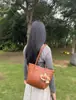 Souvenir del Festival de Medio Otoño Bambú de Imitación Gran Capacidad Retro Mimbre de Imitación Bolso de Hombro Bolso Tote Tejido a Mano