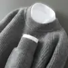 Suéter Nuevo 100% Lana Pura Otoño e Invierno para Hombre Cuello Alto Medio Suéter Engrosado Camisa Base de Punto Casual de Negocios Top