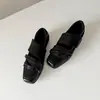 Zapatos Mary Jane Estilo Coreano con Punta Cuadrada y Boca Baja, Zapatos Planos Deportivos con un Ambiente Único, Zapatos de Ballet para Mujer, Modelo Nuevo 2025 con Velcro