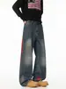 Calça Jeans Wide-Leg Retro Japonesa Americana 2026 Novo Outono/Inverno Cintura Alta Emagrecedora Solta Fluida Comprimento Total