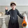 Roupa de Baixo Plush de Inverno com Manga Longa para Crianças 2026 Novo Estilo Tendência Roupas Quentes para Meninos Pequenos Bebê Estilo Coreano Roupa de Inverno
