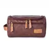 Exclusivo para ETSY transfronterizo: Neceser vintage de PU Crazy Horse para hombre, de gran capacidad, impermeable, bolsa de almacenamiento portátil para viajes y viajes de negocios