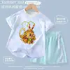 Conjunto de Verão do Rei Macaco Desenho Animado Esportivo Infantil em Malha Novo Tecido de Secagem Rápida para Meninos e Meninas Respirável Roupa de Casa