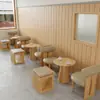 Tienda de Té con Leche Estilo Wabi-Sabi, Restaurante Occidental, Cafetería, Asientos en Cabina, Sofá, Pastelería, Tienda de Pasteles, Bar de Libros, Área de Descanso, Juego de Mesa y Silla
