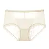 Lencería Sexy de Encaje Estilo Francés Hueca Hermosas Nalgas Lazo Mujer Satín Fresco Talla Grande Transpirable Amigable con la Piel