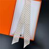 Bufanda Larga Estrecha Decorativa Seda Sarga Francesa Toalla de Tobillo Cinturón para el Cabello Bolso Decorativo Estilo Coreano Bufanda Nueva