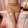 Falda Transparente de Encaje Bodycon con Medias de Tirantes Integradas, Medias Sexy Brillantes para Mujer, Deseo Atractivo y Atractivamente Puro