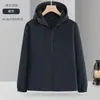 Chaqueta softshell con capucha color gris Nio, ropa de trabajo para primavera y otoño para tiendas 4S, chaqueta con manga desmontable con estampado de logotipo