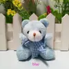 Oso con Pajarita a Cuadros de 5.5 cm, Oso Colgante Boda Dulcero Muñeco Mochila Caja de Dulces de Boda Muñeco de Peluche