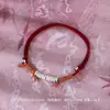 Pulsera de Plata Pura S925 de Estrella de Cinco Puntas con Hilo Rojo, Estilo Chino, Diseño de Hilo Rojo para el Año de Nacimiento, Joyería de Mano de Nicho, Mayoreo