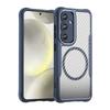 Adecuado para Funda de Teléfono Móvil Samsung Galaxy S24 Samsung S24 Patrón de Fibra de Carbono Dos en Uno Semicircular Magnética Transparente