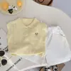 Conjunto de Verão 2026 para Crianças com Detalhes Vazados Fino Lyocell Manga Curta Malha Fresca Respirável Unissex Camisa POLO para Crianças Fresco