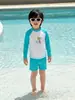 Traje de baño para niño Verano Traje de baño infantil Protección solar Conjunto de dos piezas Resistente al cloro Secado rápido Traje de baño Conjunto de playa a