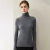 Suéter de cachemira sin costuras de una sola pieza para mujer, 100% cachemira de cabra pura, acanalado, corte ajustado, adelgazante, suéter de punto como capa base con cuello alto apilado