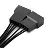 Cable de extensión de ventilador de refrigeración con control de temperatura PWM de cuatro pines uno a dos para CPU de computadora, cable de extensión de transferencia de pines de 4 pines para placa base