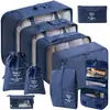 Conjunto de Armazenamento para Viagem Amazon Bolsa de Armazenamento para Viagem Conjunto de Oito Peças Bolsa de Armazenamento para Organização de Roupas de Viagem