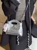 Bolso de Mano Casual de Lujo Tipo Cubo para Mujer 2026 Primavera Nuevo Estilo Cadena Acolchada de Gama Alta Elegante Bolso de Hombro Cruzado