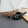 Cinturón Delgado de Hebilla de Pin Plateado de Moda para Combinar con Todo, Accesorios de Vestir Simples de Alta Gama, Cinturón de Piel de Vaca de Doble Capa para Jeans