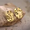 Europa e Estados Unidos brincos geométricos irregulares transfronteiriços aço inoxidável banhado a ouro 18k moda moda brincos hidráulicos joias