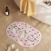 Alfombrilla absorbente de tierra de diatomeas dura de dibujos animados personalizada, alfombrilla de pie de secado rápido para baño, alfombrilla de pie antideslizante para entrada de baño y inodoro