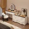 2026 Nuevo Tocador de Madera Maciza Dormitorio Simple Moderno Pequeño Estilo Crema Mesita de Noche Mesa de Maquillaje Tocador Gabinete Integrado